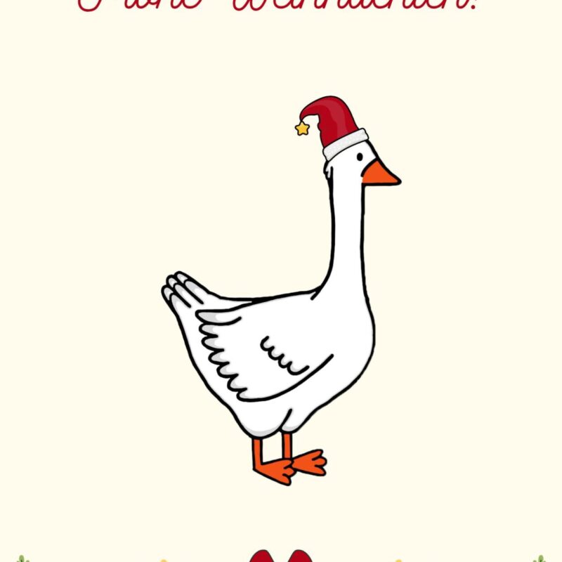 Weihnachtskarte Gans - Motiv 3